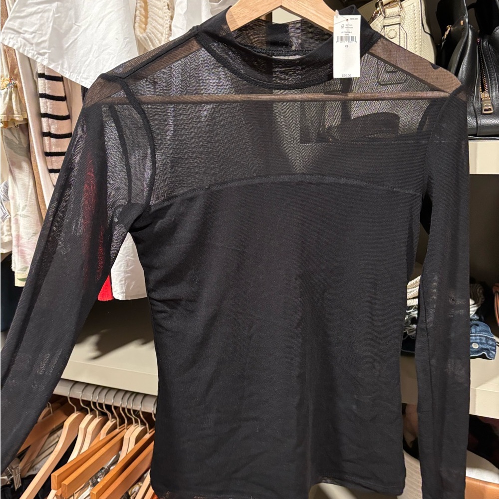 Banana Republic Black Fitted Long Sleeve Blouse